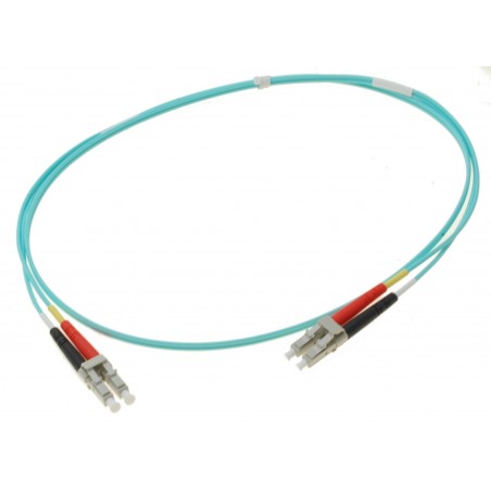 Fiberkabel, Multi-mode, LC-LC, 120m, 50 / 125my, OM3, Aqua Color, LSZH, Duplex