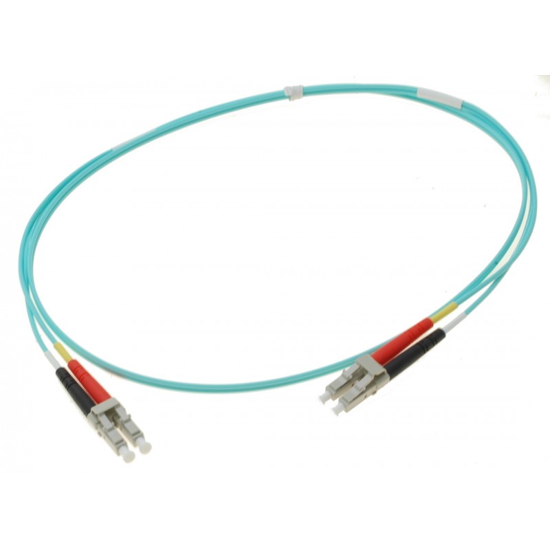 Fiber cable, Multi-mode, LC-LC, 100m, 50 / 125my, OM3, Aqua Color, LSZH, Duplex