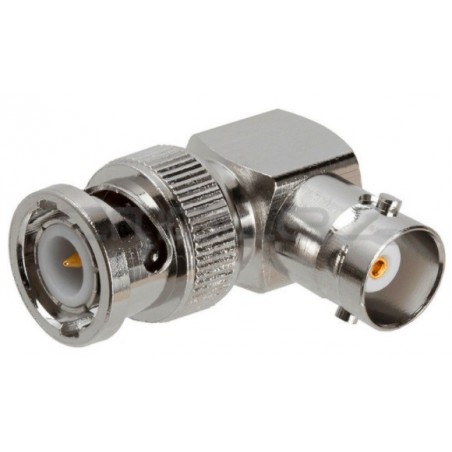 Vinklet BNC stik 90°. Coaxial adapter, BNC haneee- BNC hona