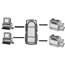 Printher share for 2 PCs for 2 printers IEEE1284 LPT parallel port