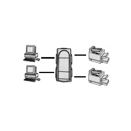 Printher share för 2 PCs för 2 skrivare IEEE1284 LPT parallellport