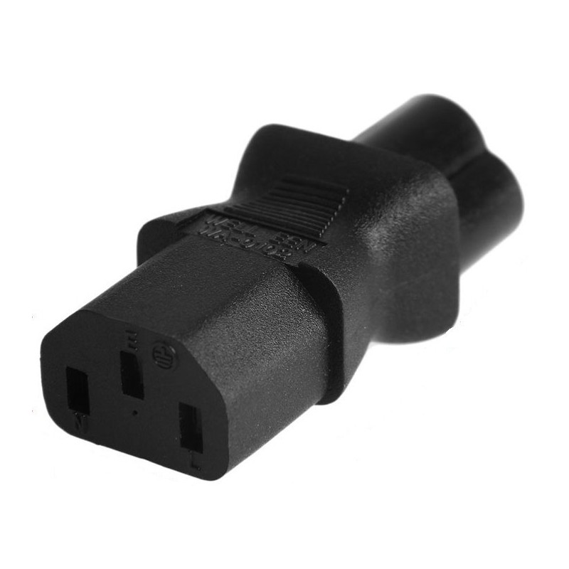 Power Adapter 3 pin IEC320 C13 female connector to IEC C6 male connector. Mickey Mouse