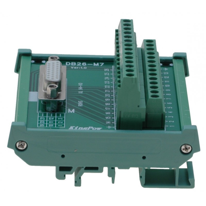 DB26 26 Pin Male Female Adapter PCB Signals Terminal Breakout DIN Rail DB26-M7