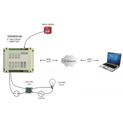 Teracom TCW181B-CM with 8 relay NO and NC contacts with up to 3Amp, either AC or DC current.