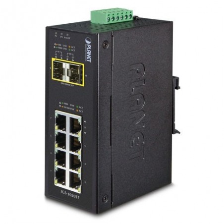Ethernet Switch för DIN-skena - 8 x RJ45 och 2 x SFP 1000Mbit
