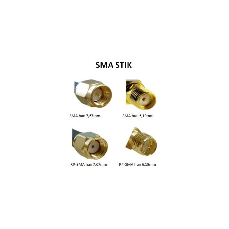 8 DBI WIFI Dual-Band Omni Antenne - 2,4 GHz, 5GHz, 5,8 GHz med RSMA