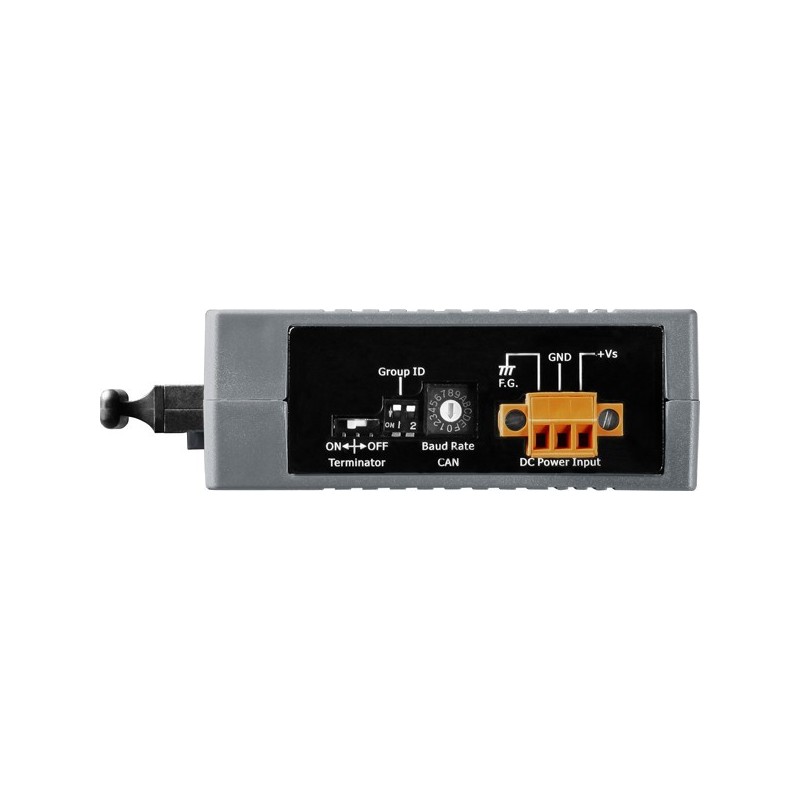 CAN bus for single mode fiber with manual switch for CAN baud rate