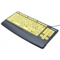 Oversized USB keyboard til svagtseende, handicappede eller børn, dansk layout, indbygget USB HUB, høj kontrast