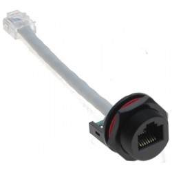 RJ45 waterproof female connector for chassis with cap