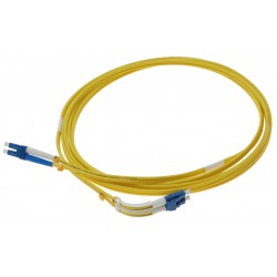 Angled fiber cable, single mode LC-LC, 3m, 9 / 125my, Yellow, LSZH, Duplex