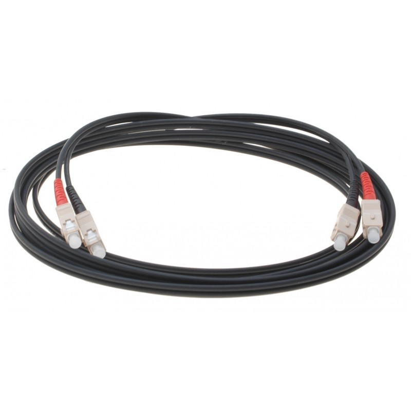 Fiberoptisk kabel med fleksibel armering af rustfrit stål - multimode SC, 3,0 meter