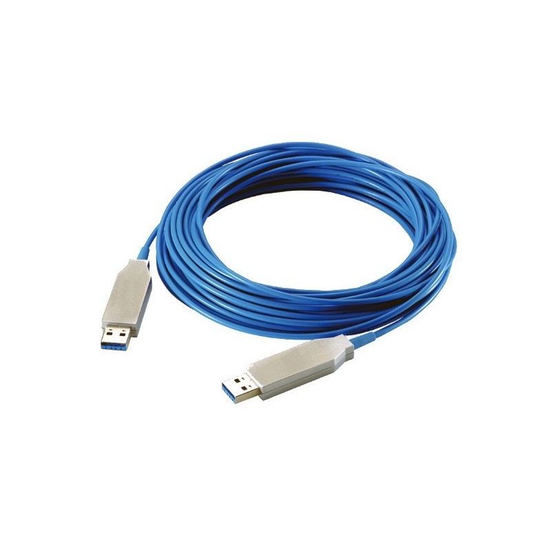 USB 3.0 aktivt optisk kabel (AOC), fiber optisk, inkl. dongle, dataoverførsels hastighed på 5Gbps op til 100 meter