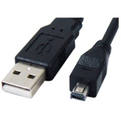 USB Charging Cable with USB2.0 he and 4-pin USB Mini B male connector, FT1 - LL114909 to Digital Camera, black, 1.5M