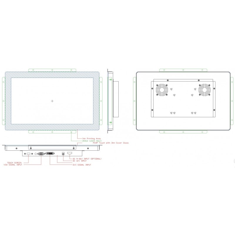 15 "Screen - Vandal-touch, High bright 1000nits