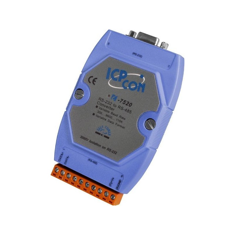 ICPDAS I-7520 is an RS232 for RS485 converter with galvanic isolation (optical)