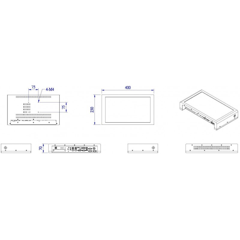15.6" Panel PC 1000Nits til Sollys, Quad Core, Touch