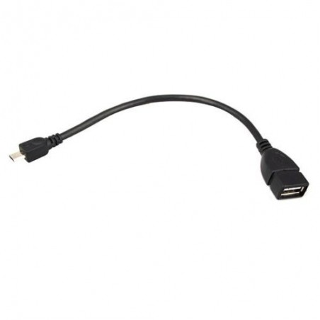 USB OTG kabel 2,0 - USB A Kvinna / Micro-B jane - svart - 10 cm