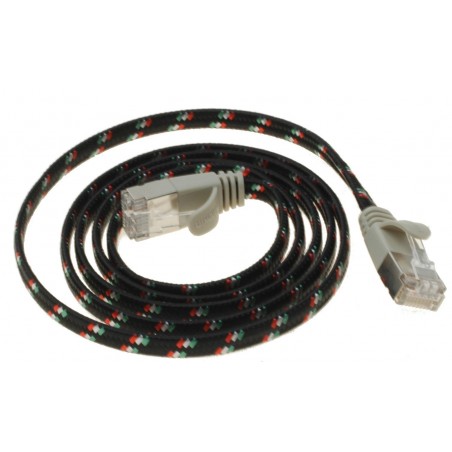 Cat. 6 Slim hård nätverkskabel RJ45 UTP, platt, 1 meter