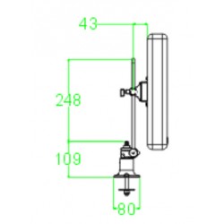 LCD Ceiling Mount: 360° Rotatable, Max 11 kg, Incl. Brackets