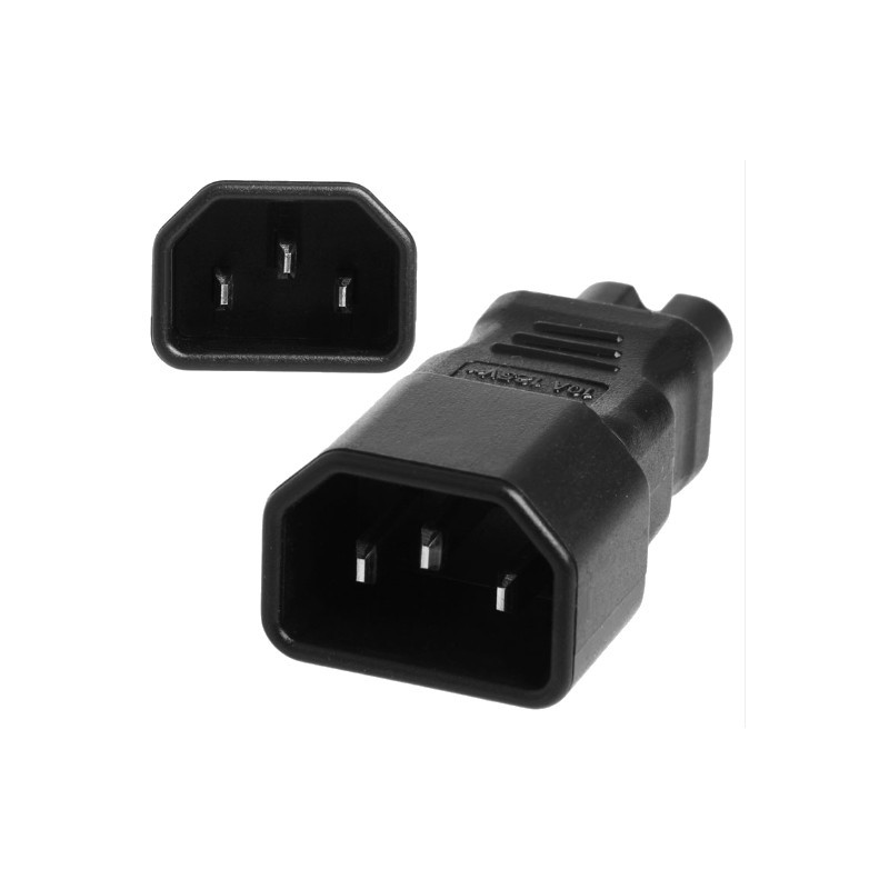 3-polig IEC320 C14 hane till C7 honkontaktadapter - svart