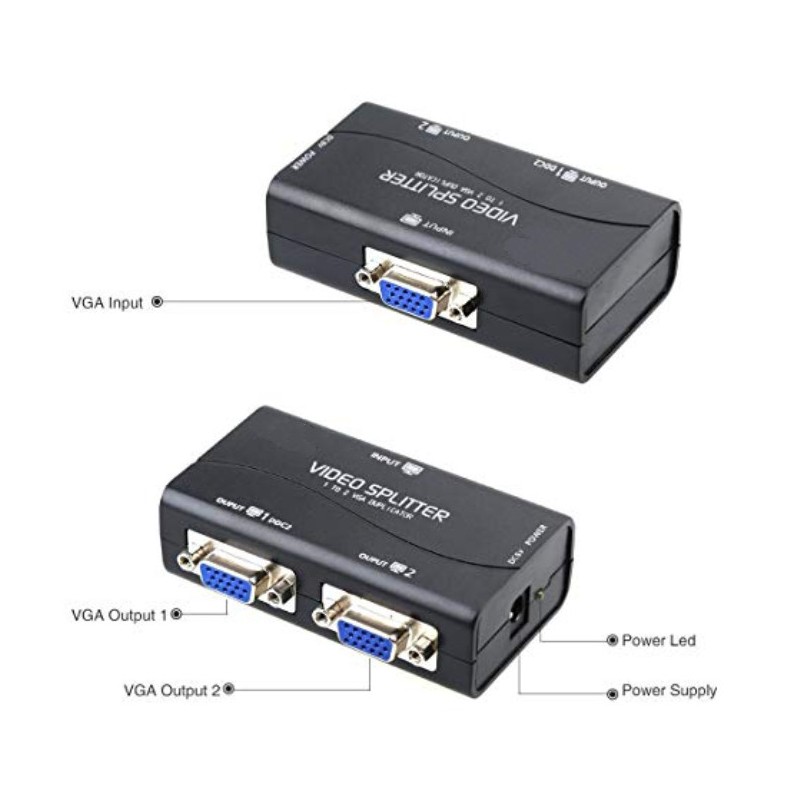 VGA Video Splitter for Dual Monitors, 1920x1440, 50m Range