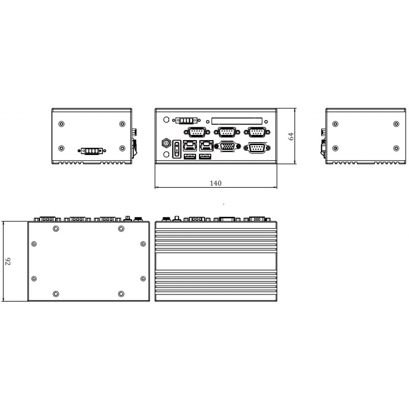Inbyggd dator med RS232 och USB för DIN-skena montering - Binär Teknik AB