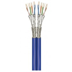 Cat 7A 500m Duplex-RJ45 S/FTP Network Cable, Blue CU, AWG 22/1 LSZH