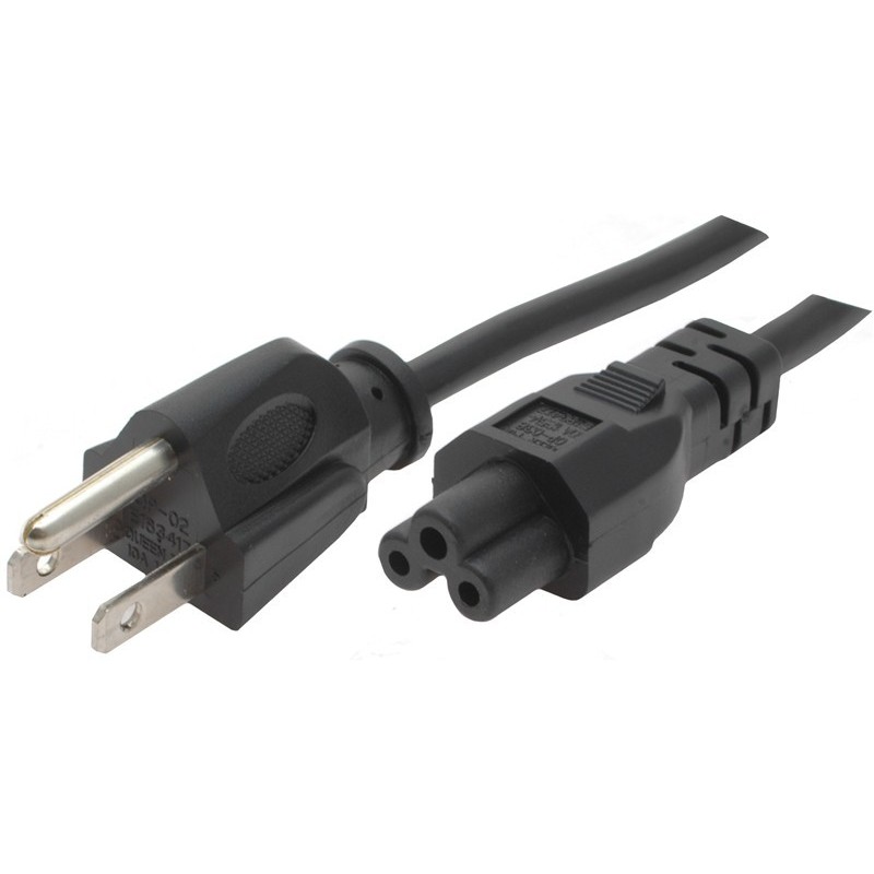 US power cable with Mickey Mouse C5 female connector, with ground, IEC-60320-C5 3 pins