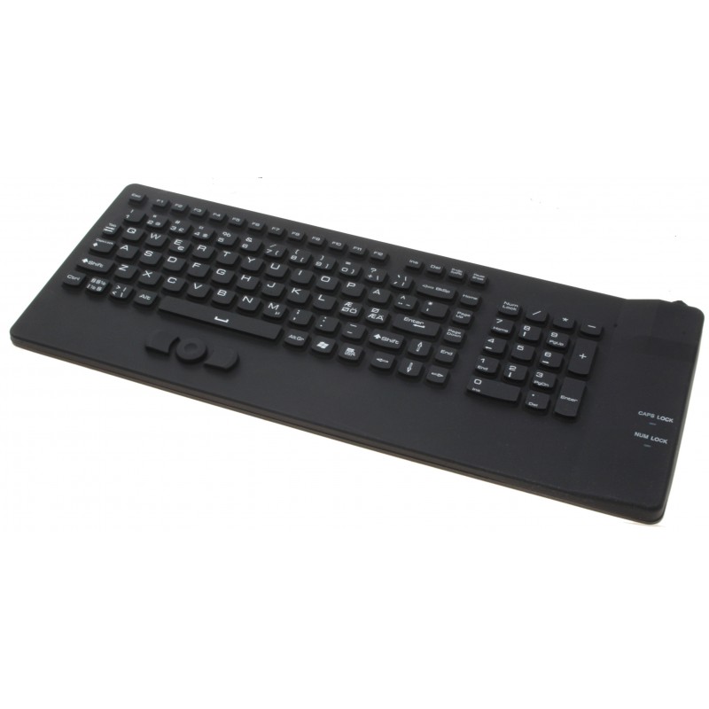 Waterproof USB keyboard with trackpoint