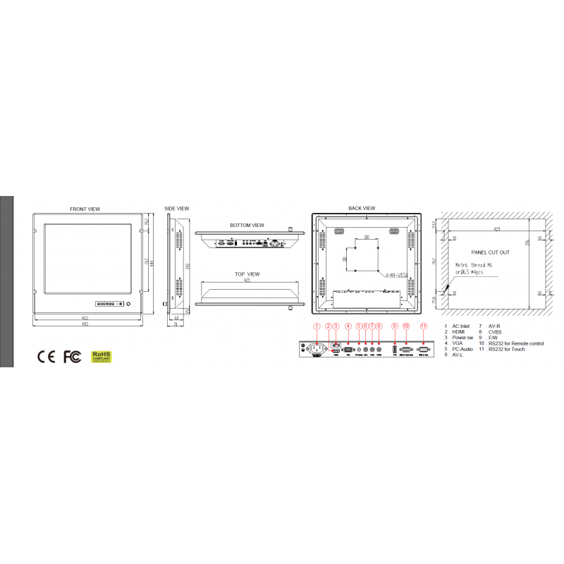 19 Marine Monitor IP65 - Robust, VESA-fäste, anti-vibration