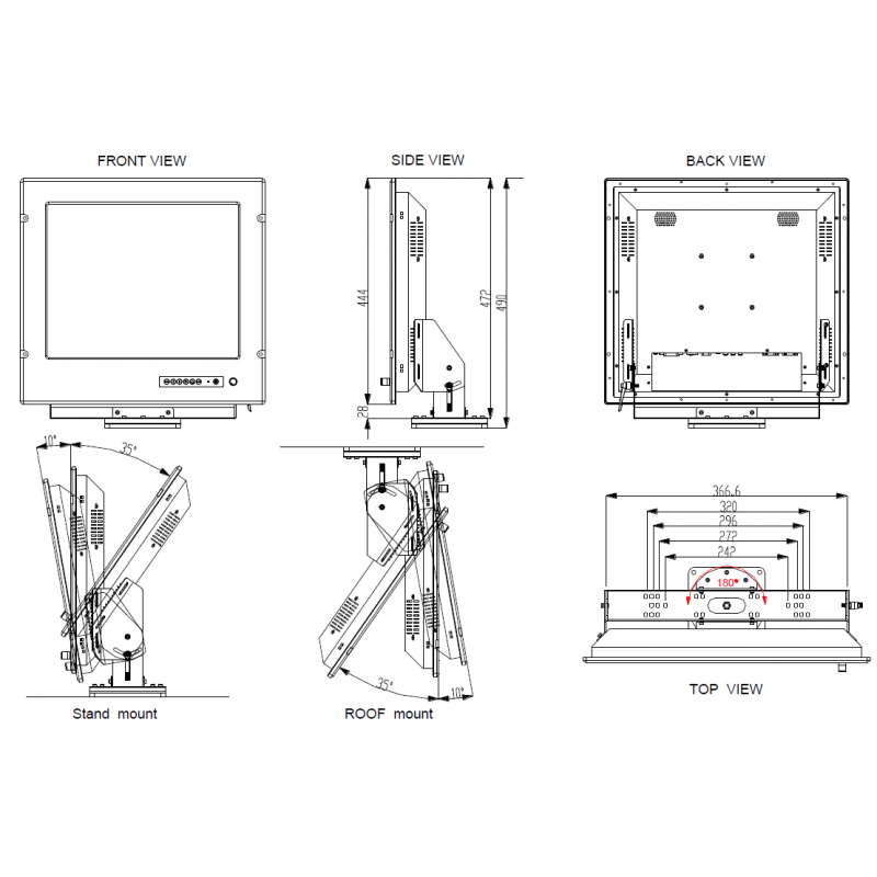19 Marine Monitor IP65 - Robust, VESA-fäste, anti-vibration