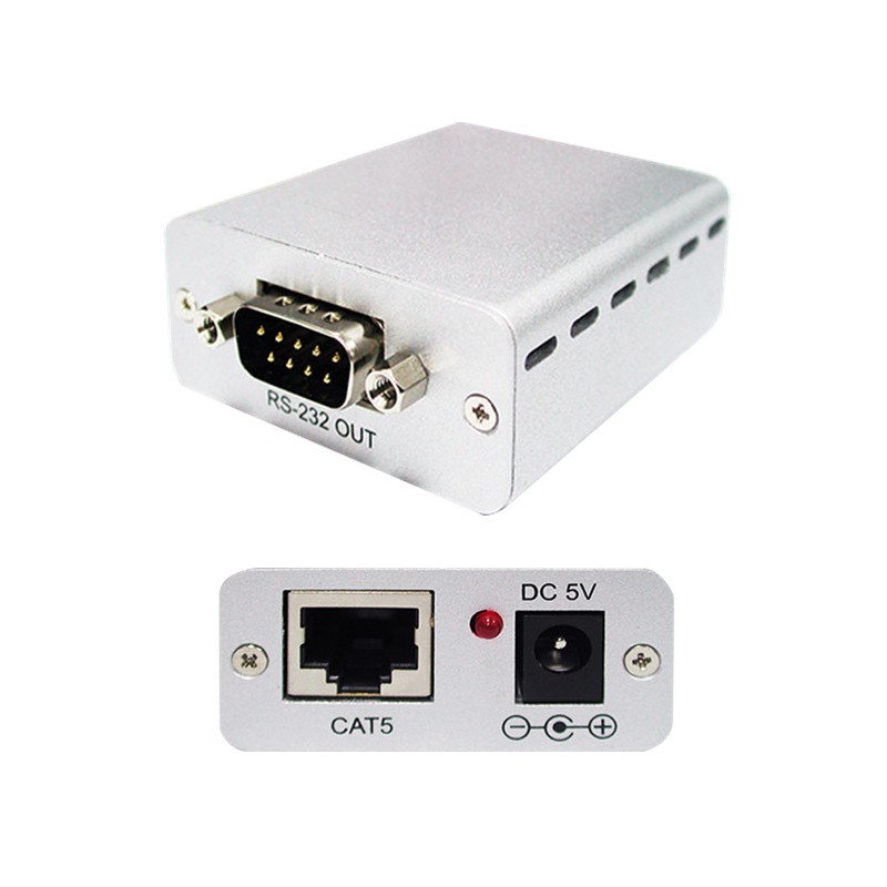 RS232 extender over PDS Cat 5/6 RJ45 cable. RS232 extender