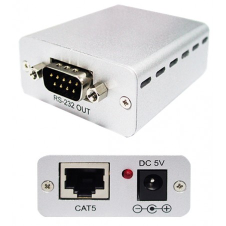 RS232-förlängare över PDS Cat 5/6 RJ45-kabel. RS232 förlängare