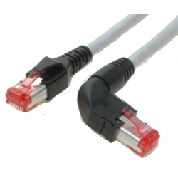 90 ° angled RJ45 Cat. 6 network cable - STP - Gray - 10m - DANBIT