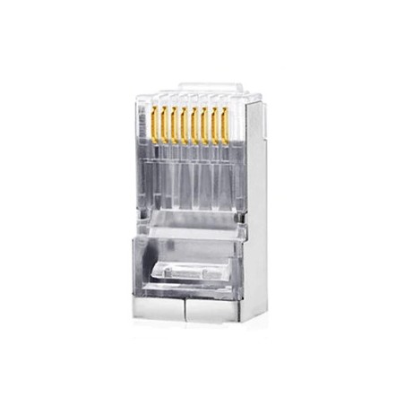 RJ45-kontakt Kat. 6 STP 1,1 mm. Med recension för kapning av toppar