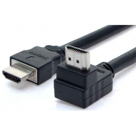 HDMI 1.4 kabel. HDMI Single Link, HDMI hane HDMI hane. Vinklad 90° med Ethernet-kabel 2 meter