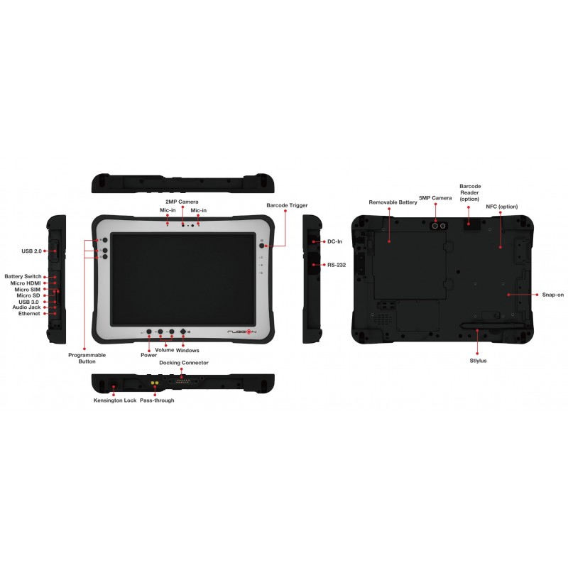 10,1 "Robust Tablet PC, RuggON, PM-521 - Binär Teknik ABA / S