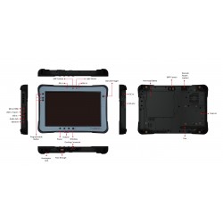 10.1" Industrial Tablet PC, PX-501, WINDOWS LTE, 5G Rugged, High nits