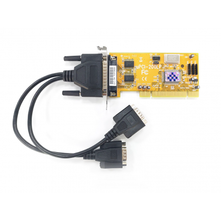 Seriellt kort med 2 x 232 PCI med hög och låg bakplatta Titan PCI-200LP / UPCI för äldre operativsystem