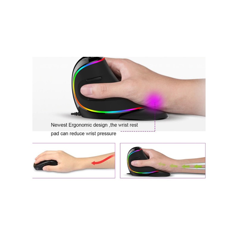 Ergonomic Wireless USB Mouse - Avoid pain in the shoulder and back