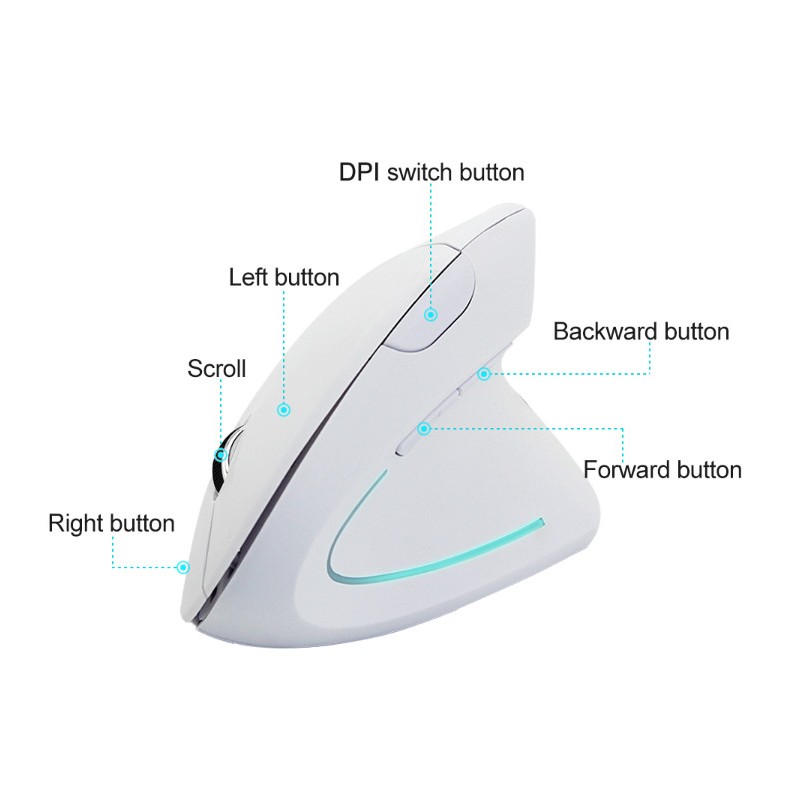 White ergonomic wireless USB mouse - DANBIT