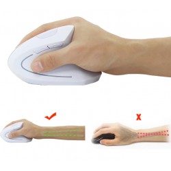 Vit ergonomisk trådlös USB-mus - Binär Teknik AB