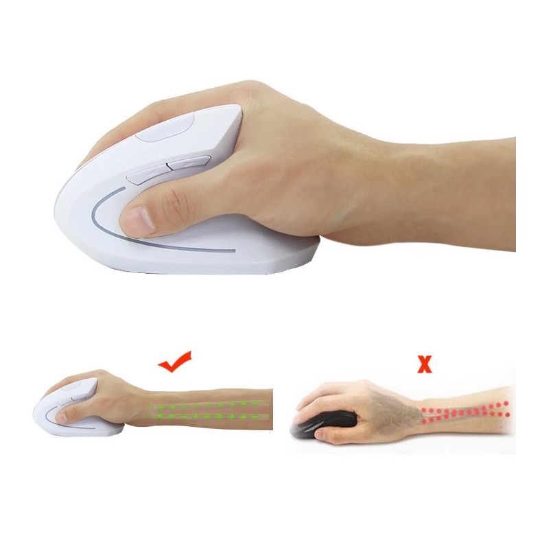 White ergonomic wireless USB mouse - DANBIT