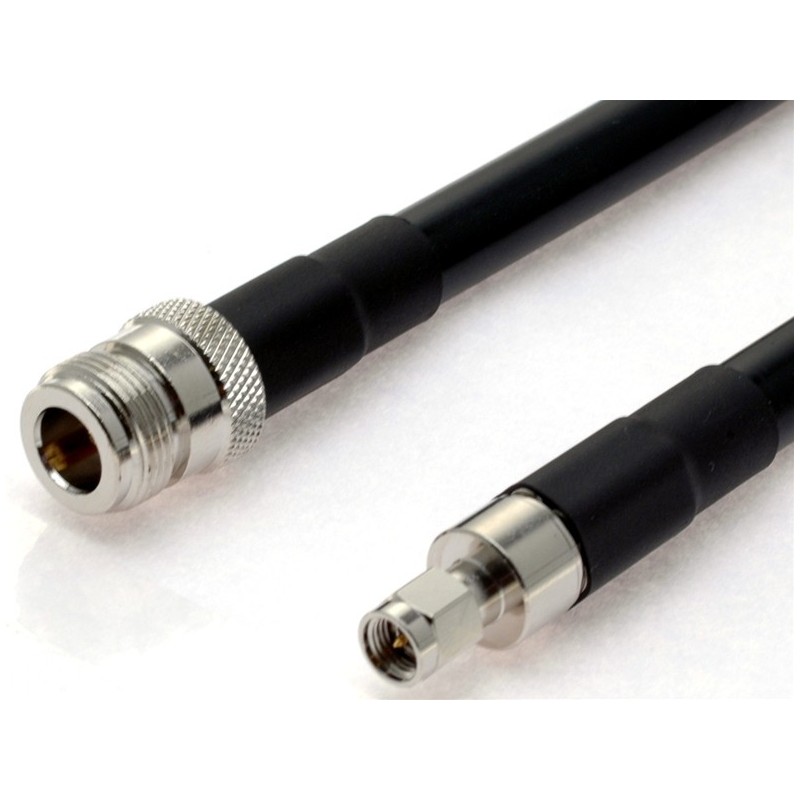 N-Type female to SMA male, Low loss cable, 10m