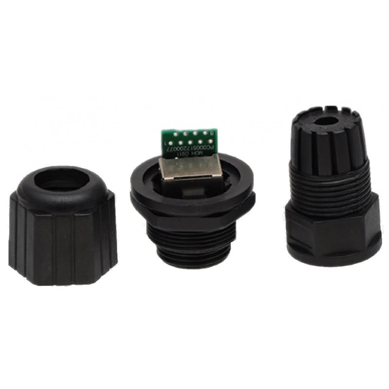 Outdoor M25 RJ45 - PCB IP67 kontakt - vattentät RJ45 adapter för panelmontering