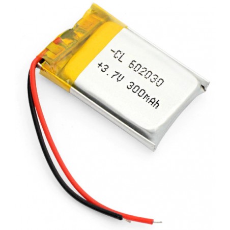 300mAh 602030 3,7V litium polymer batteri - uppladdningsbart - Binär Teknik AB