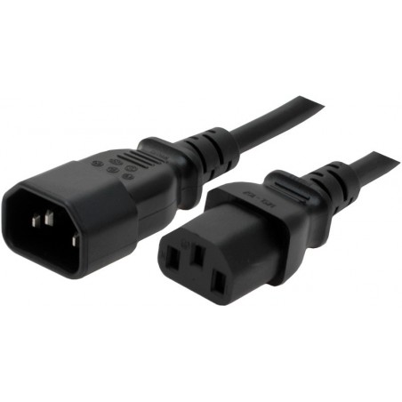 IEC-förlängningskabel, 2M, svart, C13-C14 250V (AC) PDU power-kabel med jord