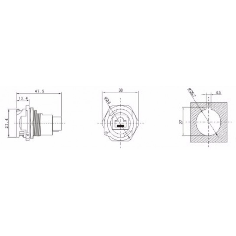 Waterproof RJ45 IP67 connector for industrial and outdoor use