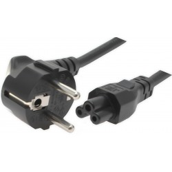 Angled Schuko power cord CEE 7/7 (power cable), with Mickey Mouse plug IEC 60320 C5 - 1.8 meters EAN: 4040849680045