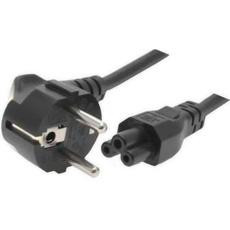 Vinklad Schuko-strömkabel CEE 7/7 (strömkabel), med Musse Pigg-kontakt IEC 60320 C5 - 1,8 meter EAN: 4040849680045
